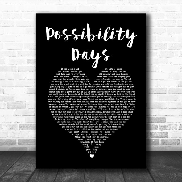 Counting Crows Possibility Days Black Heart Song Lyric Art Print