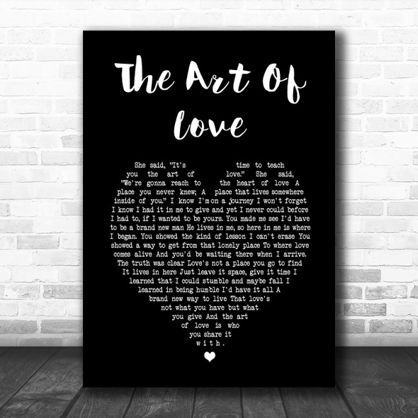 Neil Diamond The Art Of Love Black Heart Song Lyric Art Print