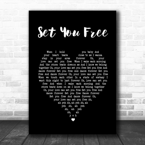 Frightened Rabbit Set You Free Black Heart Song Lyric Art Print