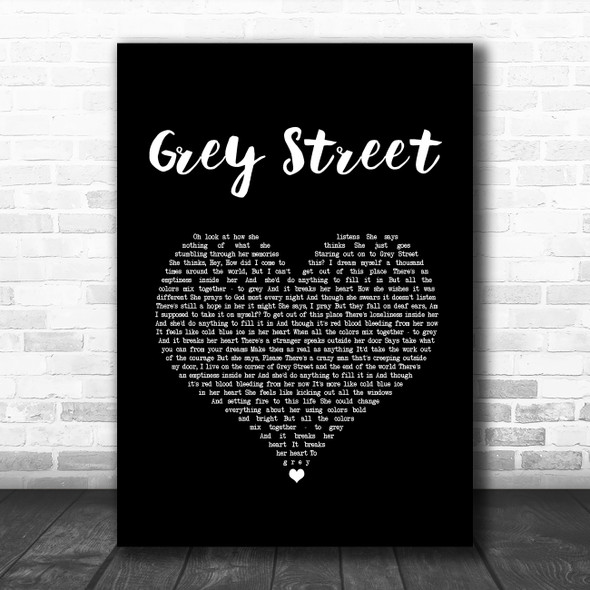 Dave Matthews Band Grey Street Black Heart Song Lyric Art Print