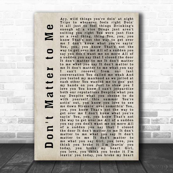 Michael Jackson Don't Matter to Me Shadow Song Lyric Music Wall Art Print