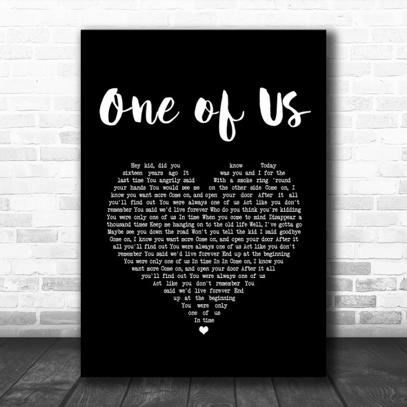 Liam Gallagher One of Us Black Heart Song Lyric Art Print