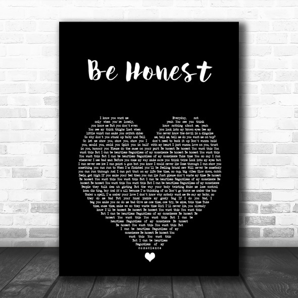 Jorja Smith Be Honest Black Heart Song Lyric Art Print