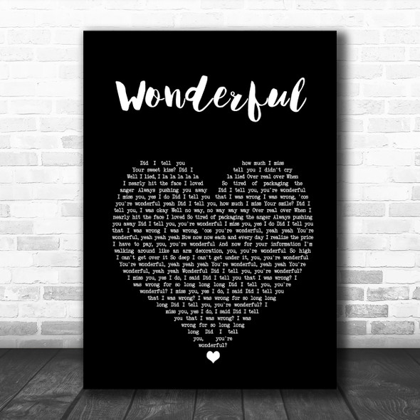 Adam Ant Wonderful Black Heart Song Lyric Art Print