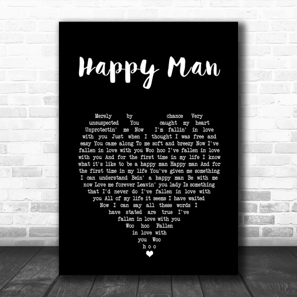 Chicago Happy Man Black Heart Song Lyric Art Print