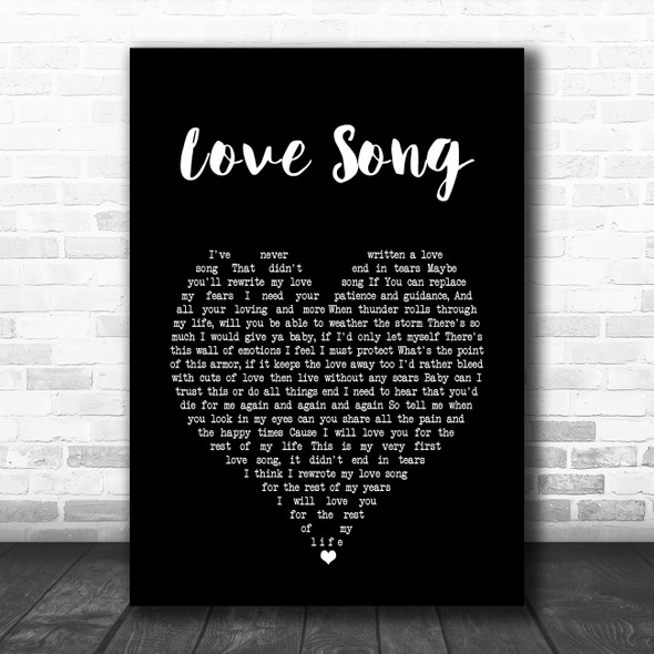 P!nk Love Song Black Heart Song Lyric Art Print