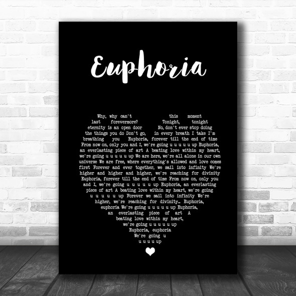 Loreen Euphoria Black Heart Song Lyric Art Print