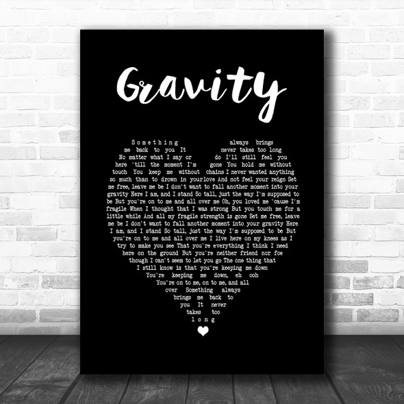 Sara Bareilles Gravity Black Heart Song Lyric Art Print