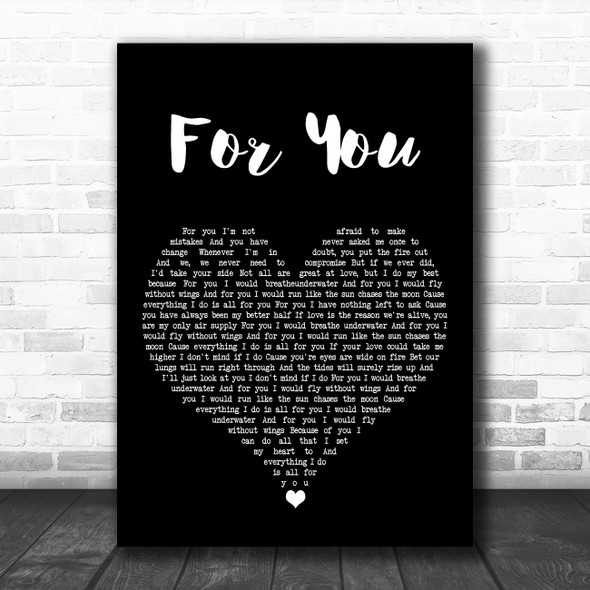 Tonight Alive For You Black Heart Song Lyric Art Print