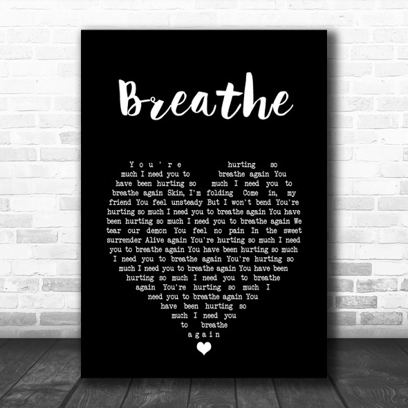 CamelPhat, Breathe Black Heart Song Lyric Art Print