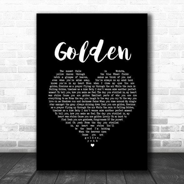 Lady Antebellum Golden Black Heart Song Lyric Art Print