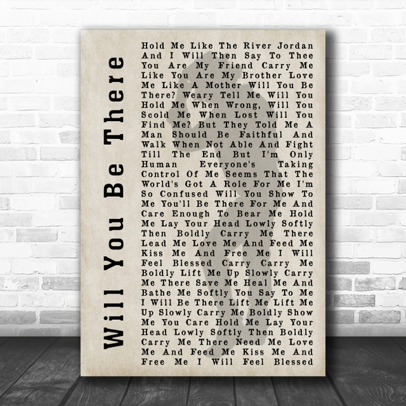 Michael Jackson Will You Be There Shadow Song Lyric Music Wall Art Print