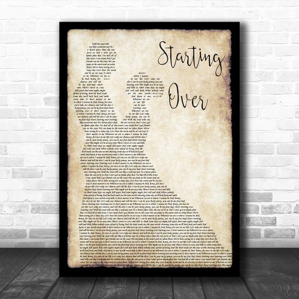 Chris Stapleton Starting Over Man Lady Dancing Song Lyric Art Print