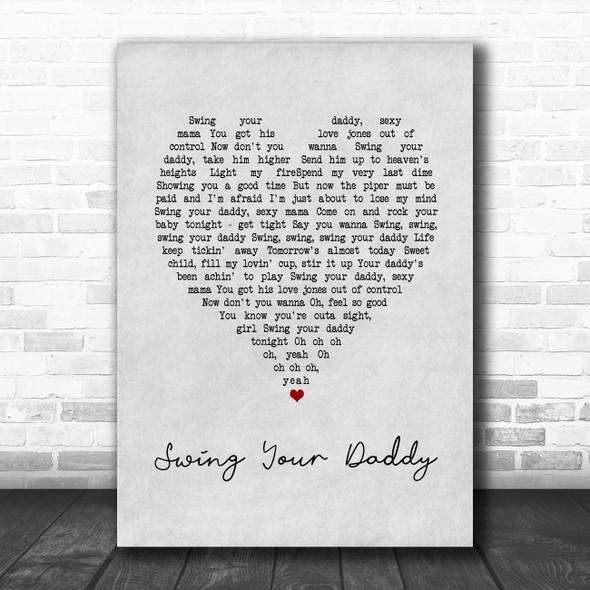 Jim Gilstrap Swing Your Daddy Grey Heart Song Lyric Art Print