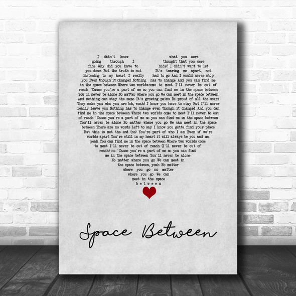 Dove Cameron, Sofia Carson Space Between Grey Heart Song Lyric Art Print