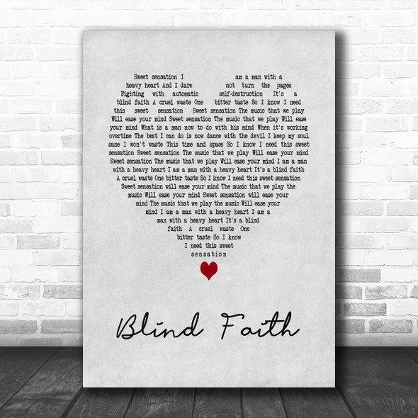Chase & Status Blind Faith Grey Heart Song Lyric Art Print