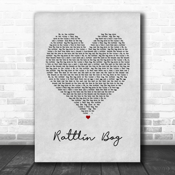 Stramash Rattlin Bog Grey Heart Song Lyric Art Print