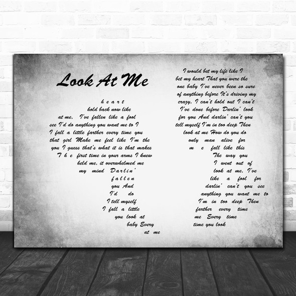 Alan Jackson Look At Me Man Lady Couple Grey Song Lyric Art Print