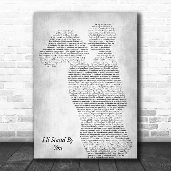 The Pretenders I'll Stand By You Mother & Child Grey Song Lyric Art Print