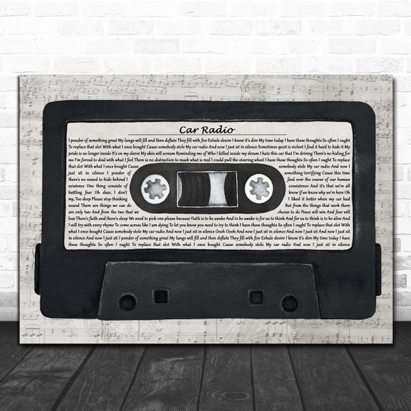 Twenty One Pilots Car Radio Music Script Cassette Tape Song Lyric Art Print
