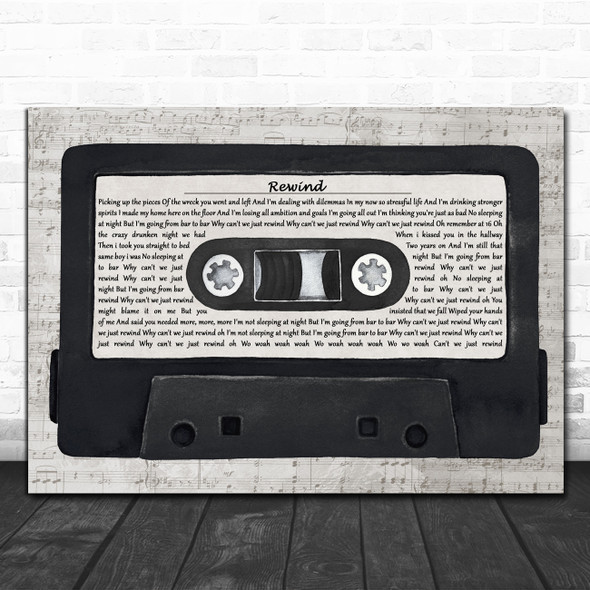 Paolo Nutini Rewind Music Script Cassette Tape Song Lyric Art Print