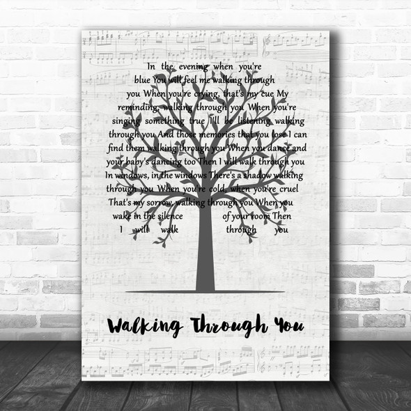 Justin Currie Walking Through You Music Script Tree Song Lyric Art Print