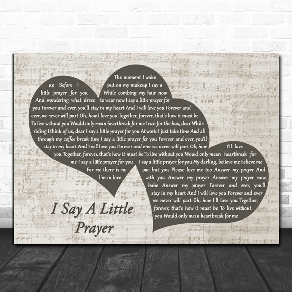 Aretha Franklin I Say A Little Prayer Landscape Music Script Two Hearts Song Lyric Art Print