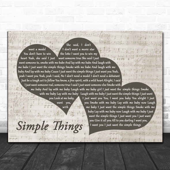 Miguel Simple Things Landscape Music Script Two Hearts Song Lyric Art Print