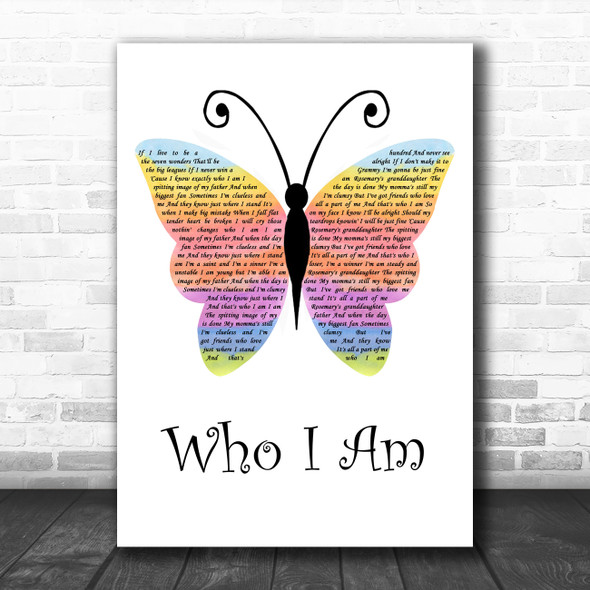Jessica Andrews Who I Am Rainbow Butterfly Song Lyric Art Print