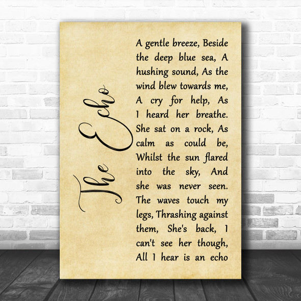 Kiera St Louis The Echo Rustic Script Song Lyric Art Print