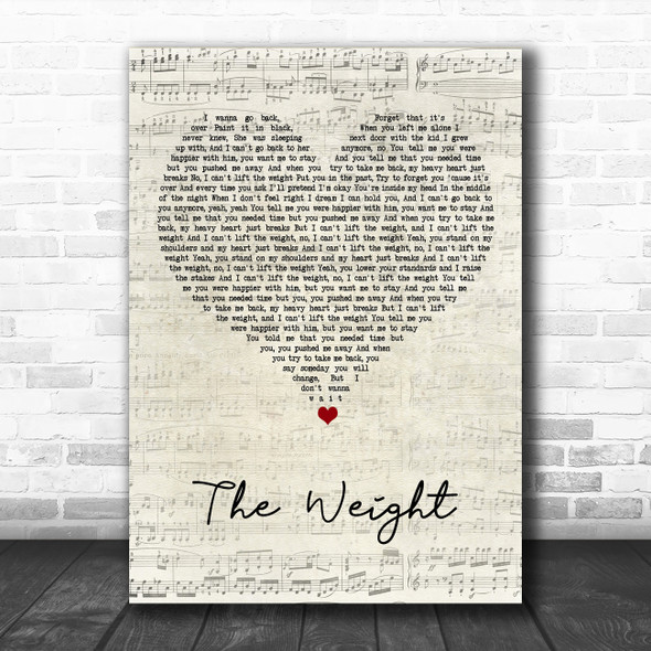 Shawn Mendes The Weight Script Heart Song Lyric Art Print