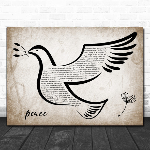 Taylor Swift peace Vintage Dove Bird Song Lyric Art Print