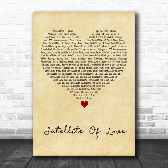 Lou Reed Satellite Of Love Vintage Heart Song Lyric Art Print