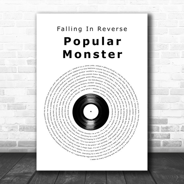 Falling In Reverse Popular Monster Vinyl Record Song Lyric Art Print