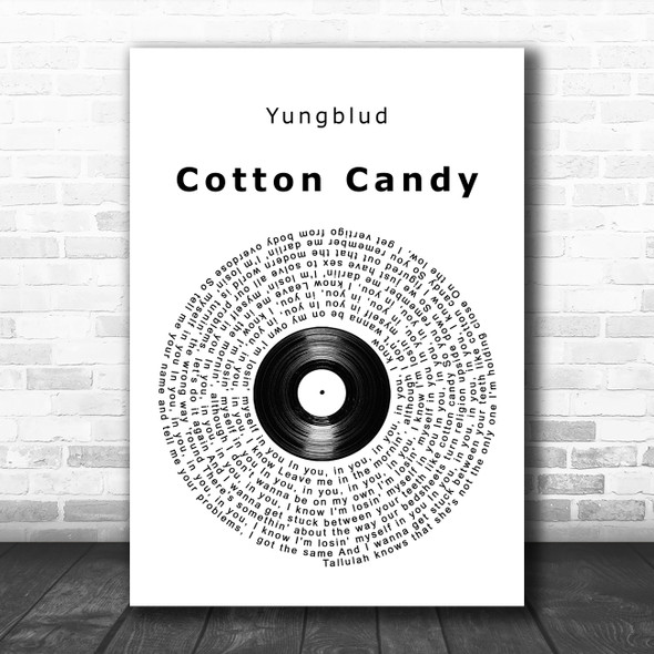 Yungblud cotton candy Vinyl Record Song Lyric Art Print