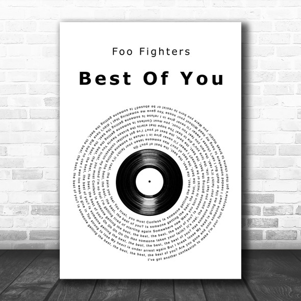 Foo Fighters Walk Grunge Grey Vinyl Record Song Lyric Print - Song