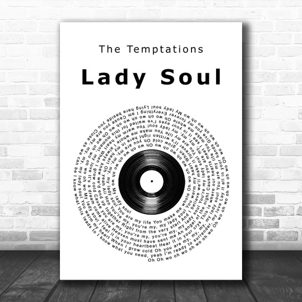 The Temptations Lady Soul Vinyl Record Song Lyric Art Print