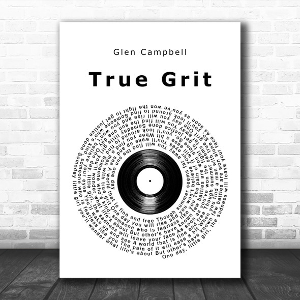 Glen Campbell True Grit Vinyl Record Song Lyric Art Print