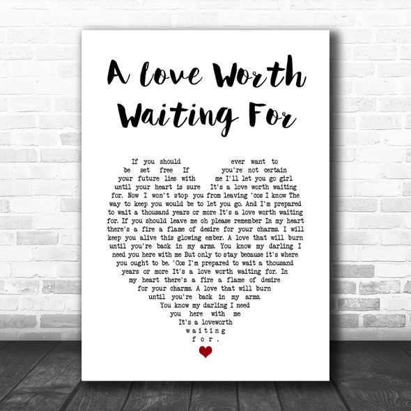 Shakin' Stevens A Love Worth Waiting For White Heart Song Lyric Art Print