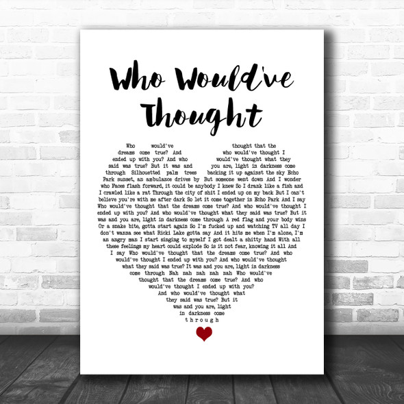 Rancid Who Would've Thought White Heart Song Lyric Art Print