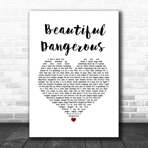Slash feat. Fergie Beautiful Dangerous White Heart Song Lyric Art Print