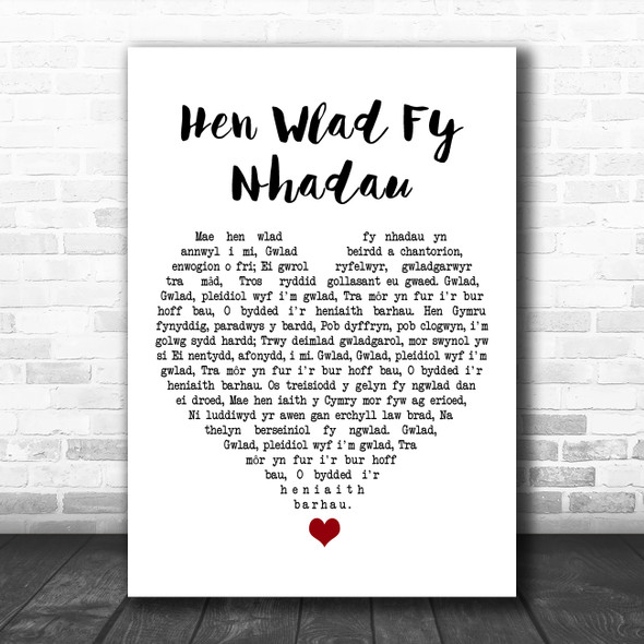 James James Hen Wlad Fy Nhadau White Heart Song Lyric Art Print