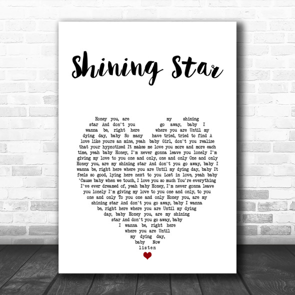 Fun Lovin' Criminals Shining Star White Heart Song Lyric Art Print