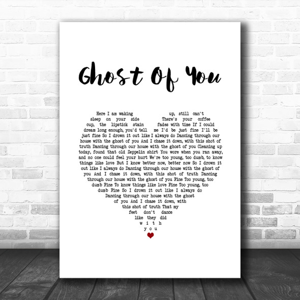 5 Seconds Of Summer Ghost Of You White Heart Song Lyric Art Print