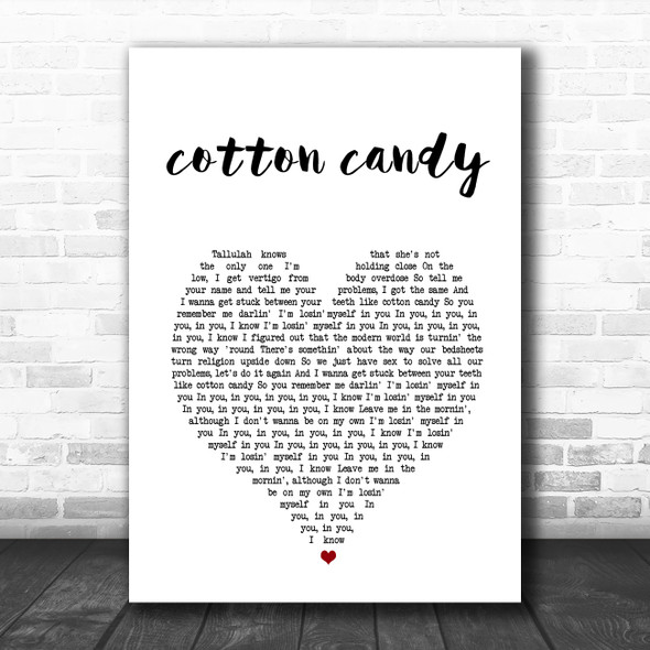 Yungblud cotton candy White Heart Song Lyric Art Print