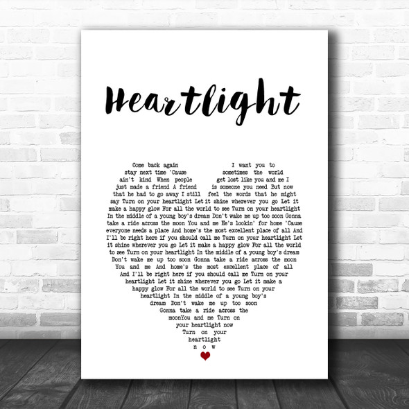 Neil Diamond Heartlight White Heart Song Lyric Art Print