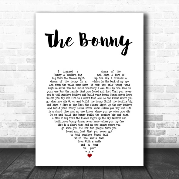 Gerry Cinnamon The Bonny White Heart Song Lyric Art Print