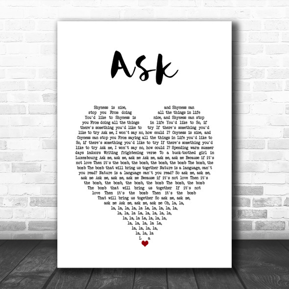 The Smiths Ask White Heart Song Lyric Art Print