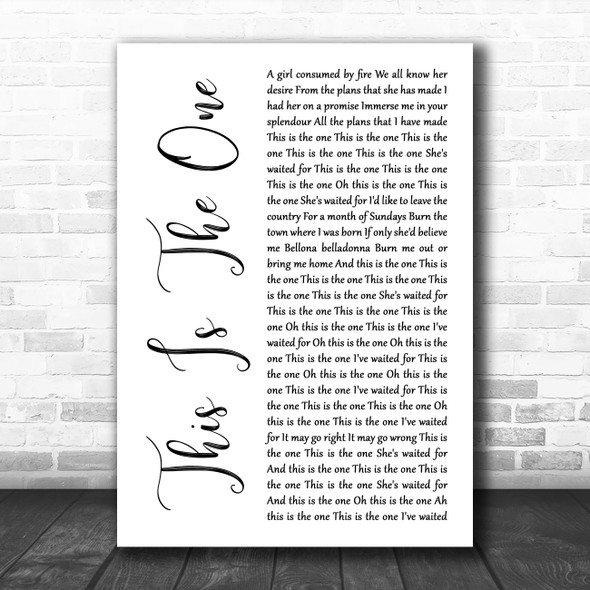 The Stone Roses This Is The One White Script Song Lyric Art Print