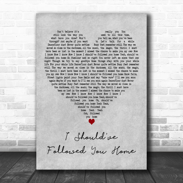 Agnetha Fältskog with Gary Barlow I Should've Followed You Home Grey Heart Song Lyric Print